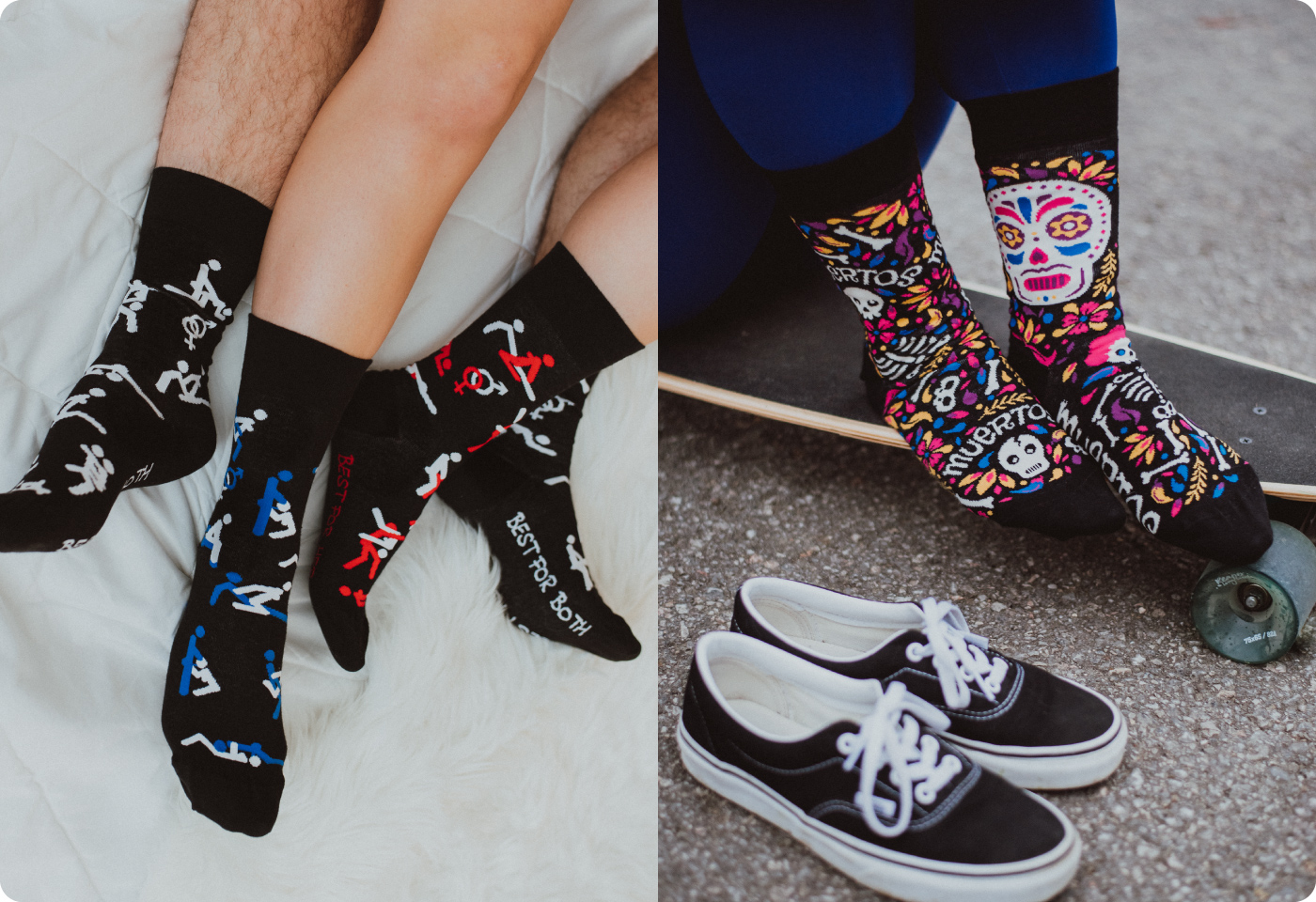Cheerful patterned socks.