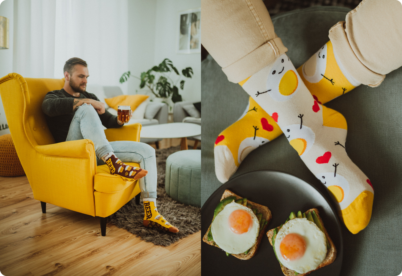 Cheerful patterned socks.