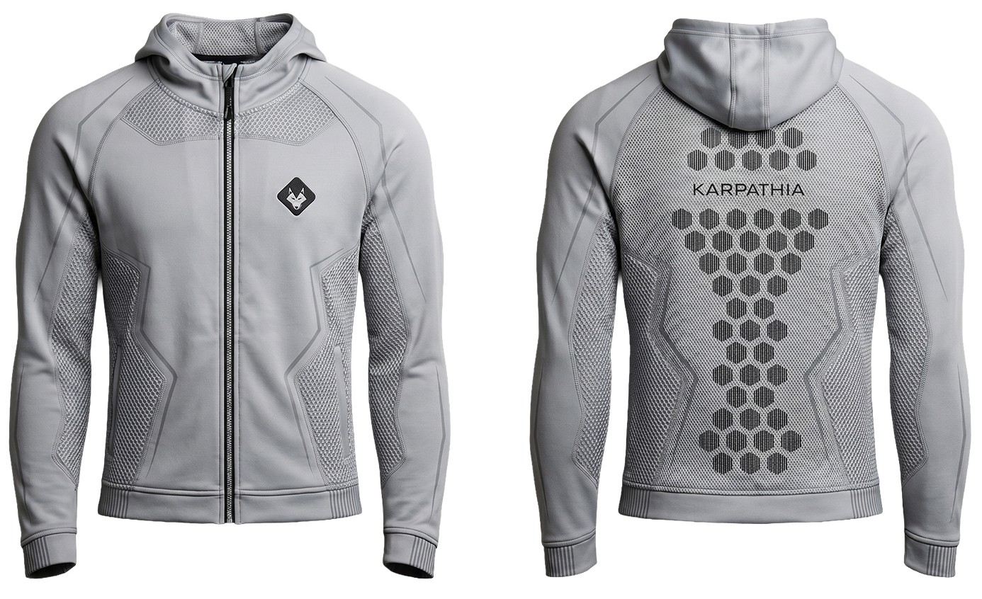 Sportswear zip-up hoodie with logo.