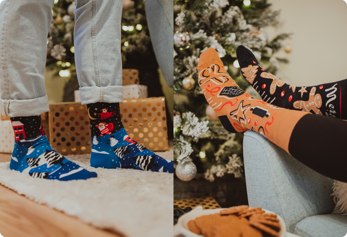 Cheerful patterned socks.