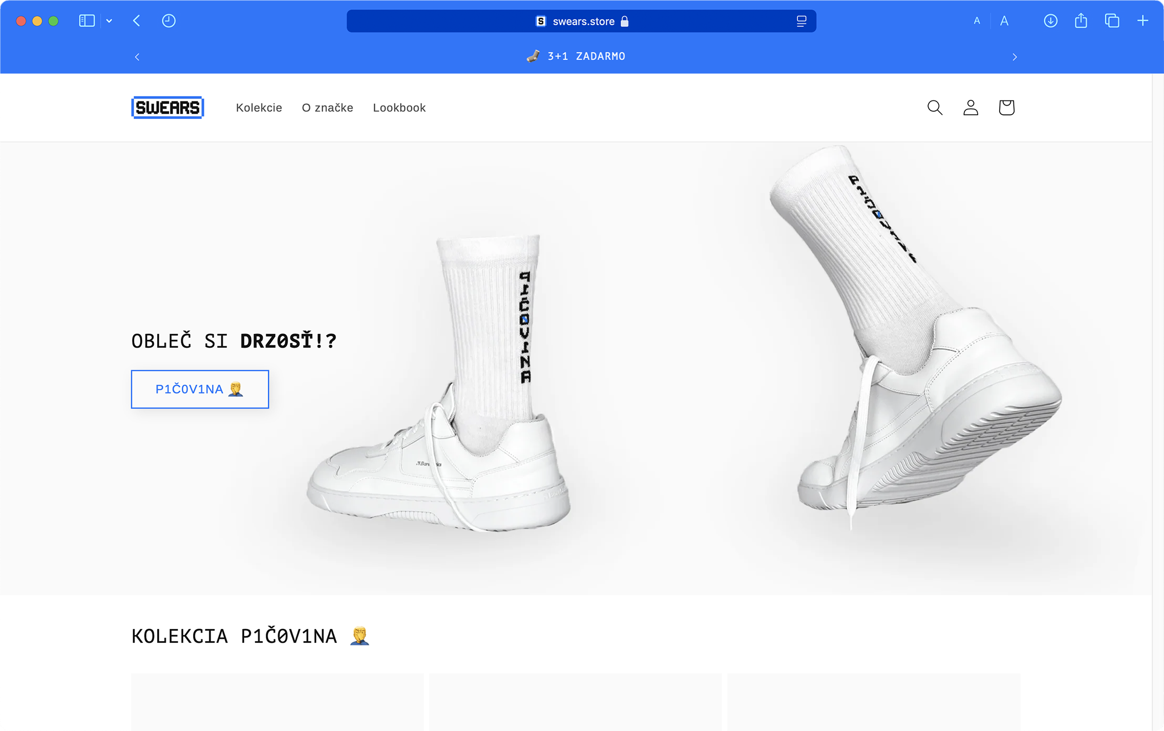 Main visual of the SWEARS Store designed by Daniel Zubal.