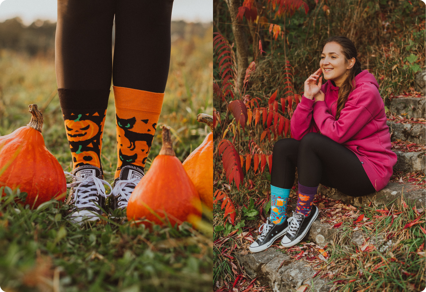 Cheerful patterned socks.